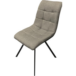 Chaise capitonnée pieds métal funky - T21 gris