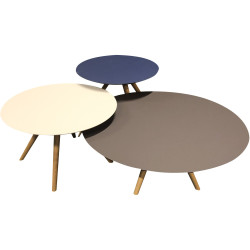 Ensemble de trois tables basses fenix - Cacao/ arizona/ blue