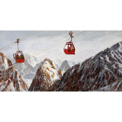 Télécabine rouge - 60x30