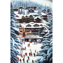 Toile sur chassis sation de ski - 40x60