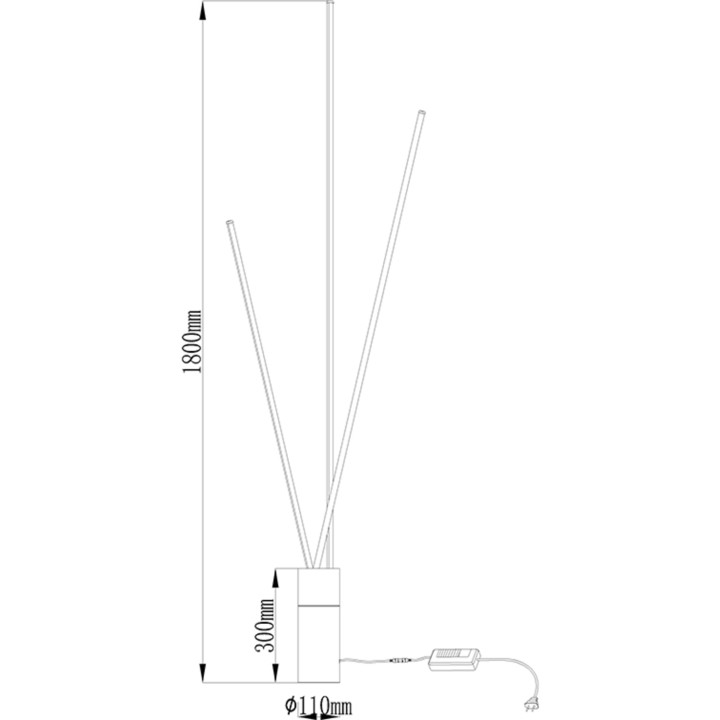 Lampadaire pot barres led