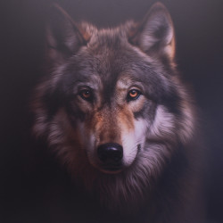 Loup majestueux sur dibond - 40x40