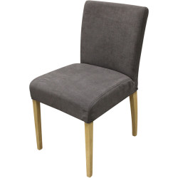 Chaise shanna déhoussable - Mystic 69 taupe | 46x86x60 | Pieds chêne e11