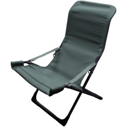 Chaise longue fiesta métal anthracite - Sage green polyester