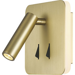 Applique carrée liseuse avec interrupteurs - Gold