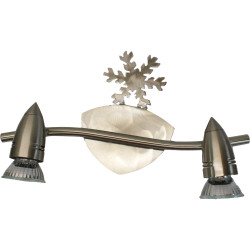 Spot 2 lampes acier brossé - Flocon | Sans interrupteur