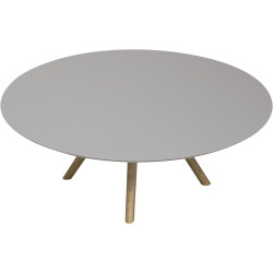 Table basse pieds chêne et plateau fenix - Fenix beige arizona | 80x30