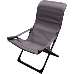 Chaise longue fiesta métal anthracite - Gris polyester