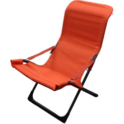 Chaise longue fiesta métal anthracite - Arancio polyester