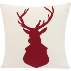 Coussin cocoon - Ecru uni cerf rouge