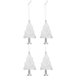 4 sapins verre à suspendre