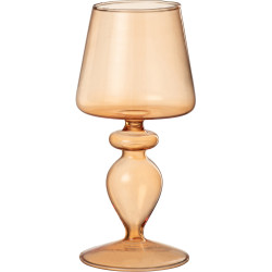 Photophore sur pied verre - Orange