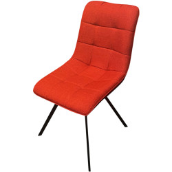 Chaise capitonnée pieds métal funky - T23 rouge