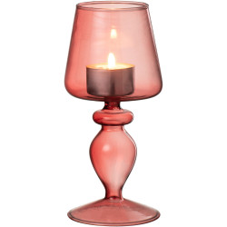 Photophore sur pied verre - Pink