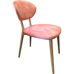 Chaise toro pieds bois - Chêne e11 / genova rose | 48x81x60 | Sans accoudoirs